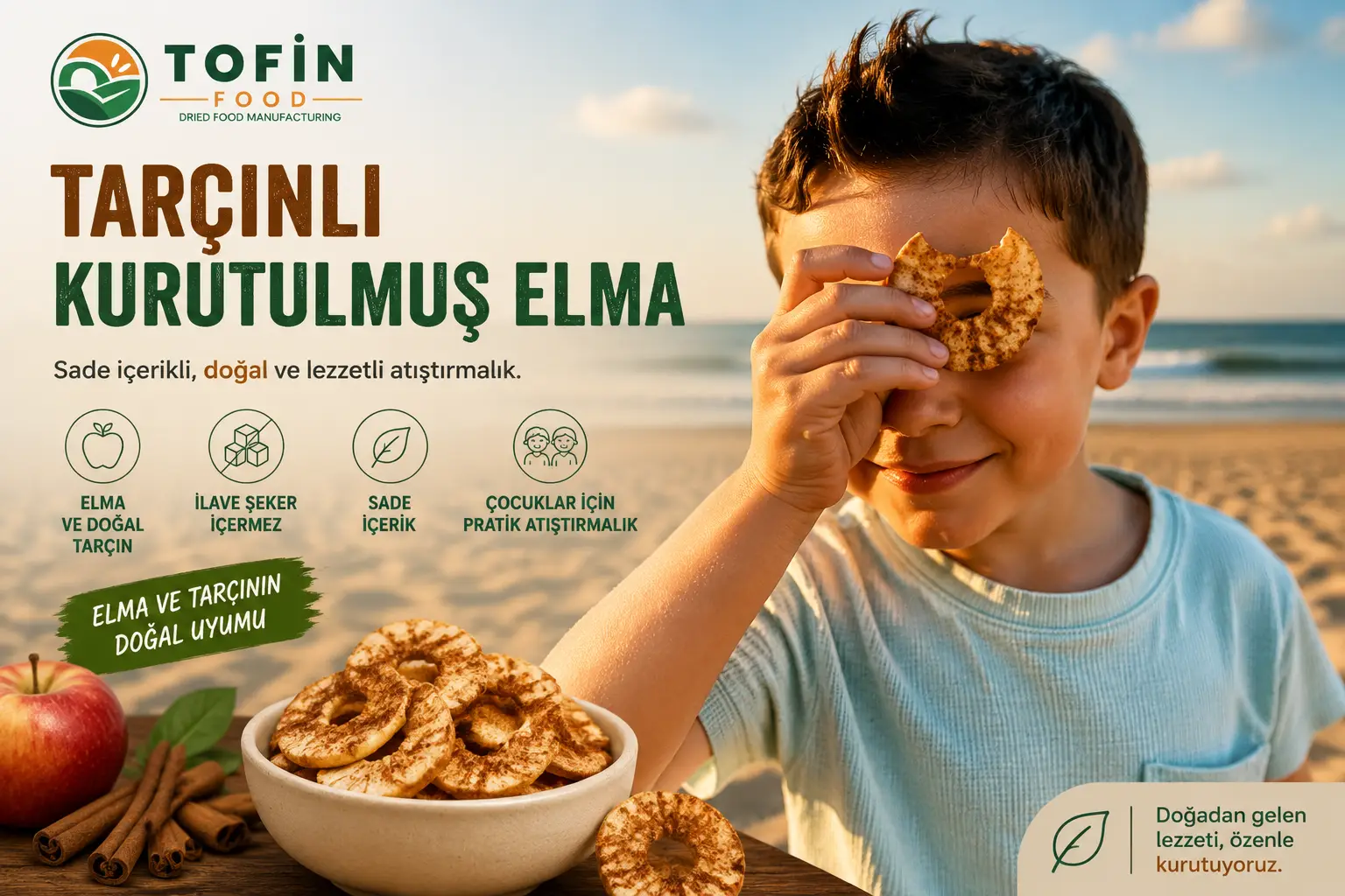 tarçınlı kurutulmuş elma